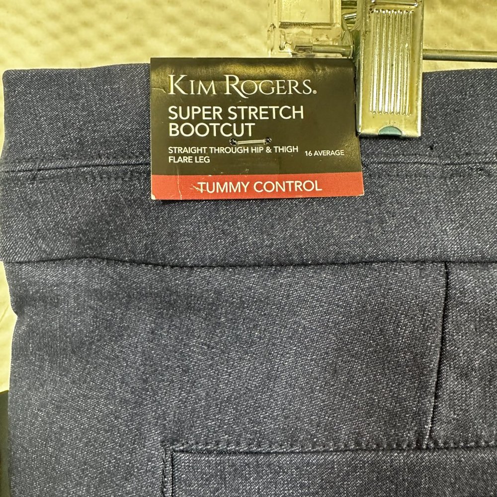 Kim Rogers Pants 16 Average Boot Cut Tummy Control Medium Denim Super Stretch - Picture 7 of 12